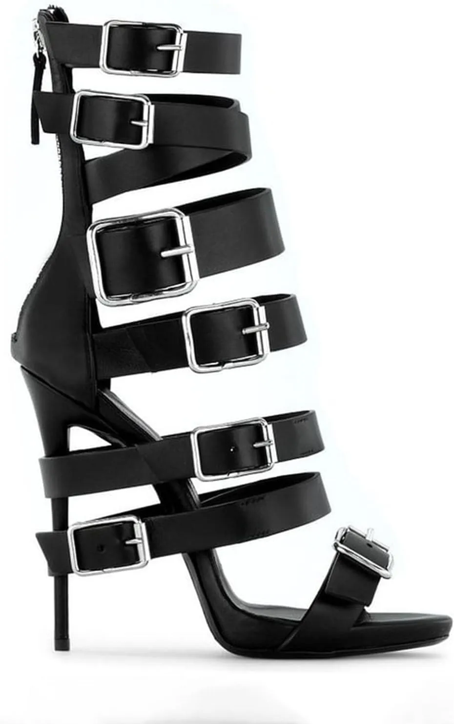10cm Large Size Strap Buckle High Heels Fashionable Stiletto Sandals for Banquets and Nightclubs Ladies Shoes