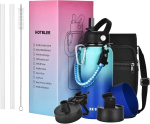 32oz Water Bottle with Paracord Handle & Carrier Bag &Silicone Boot, Double Wall Vacuum Stainless Steel Insulated Jug with Sleeve,Straw Spout Flip Lids, Large Sports Flask Keep Cold & Hot