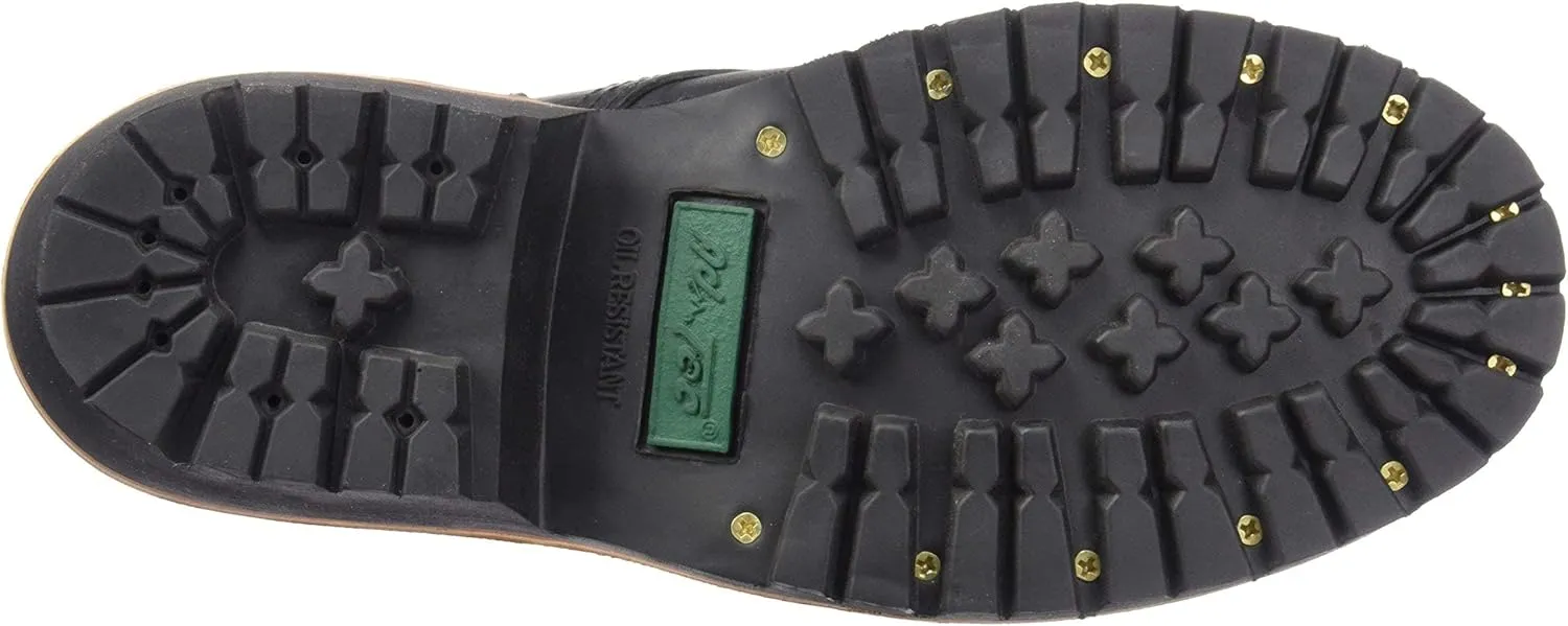 Ad Tec Mens 10in Fireman Logger Certified Work Boots, Black - Full Grain Oiled Leather, Non Slip Rubber Outsole & Fire Resistant Footwear