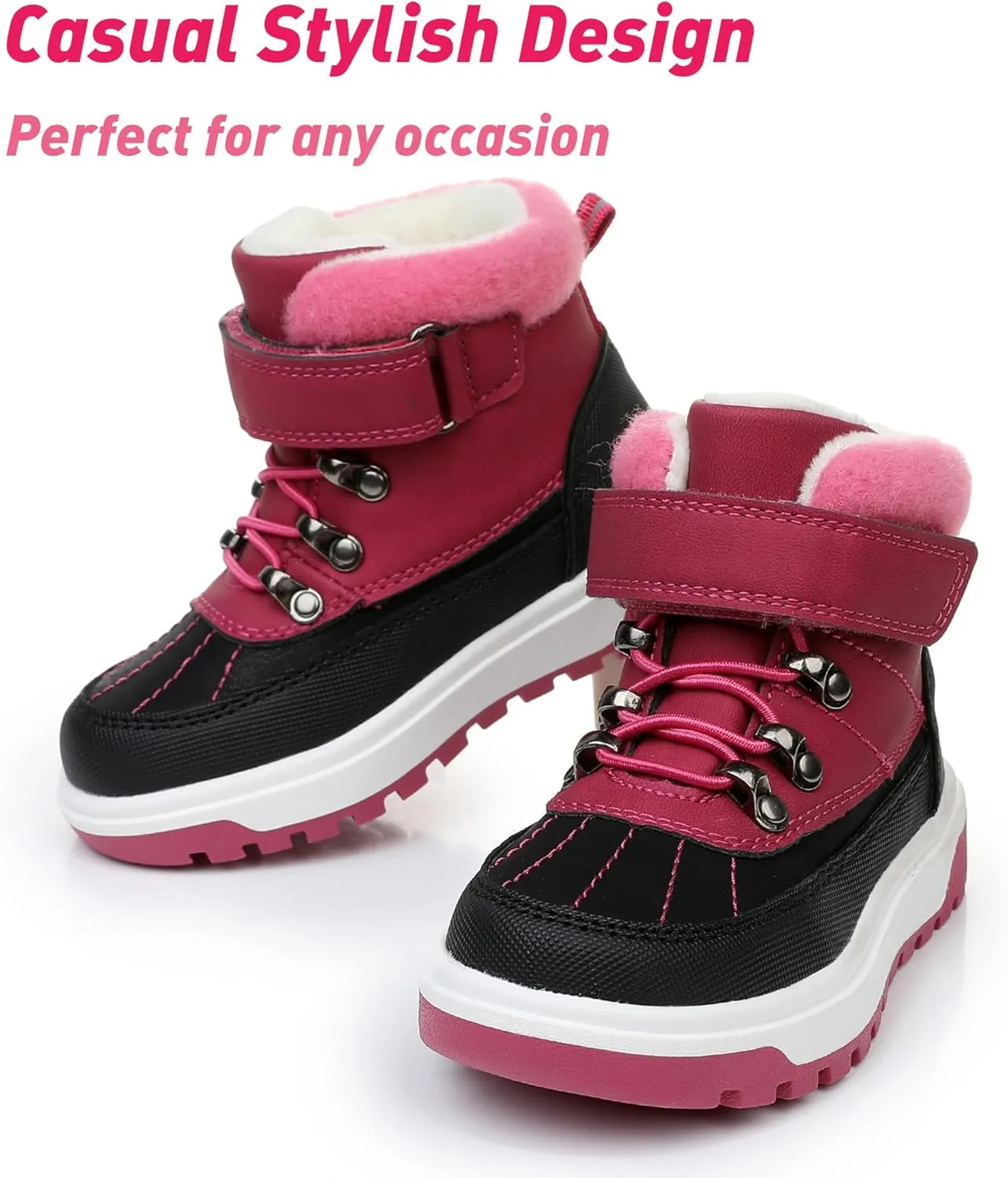 Ahannie Boys Girls Boots Toddler Kids Fall Boots Water Resistant Outdoor Ankle Shoes(Toddler/Littler Kid)