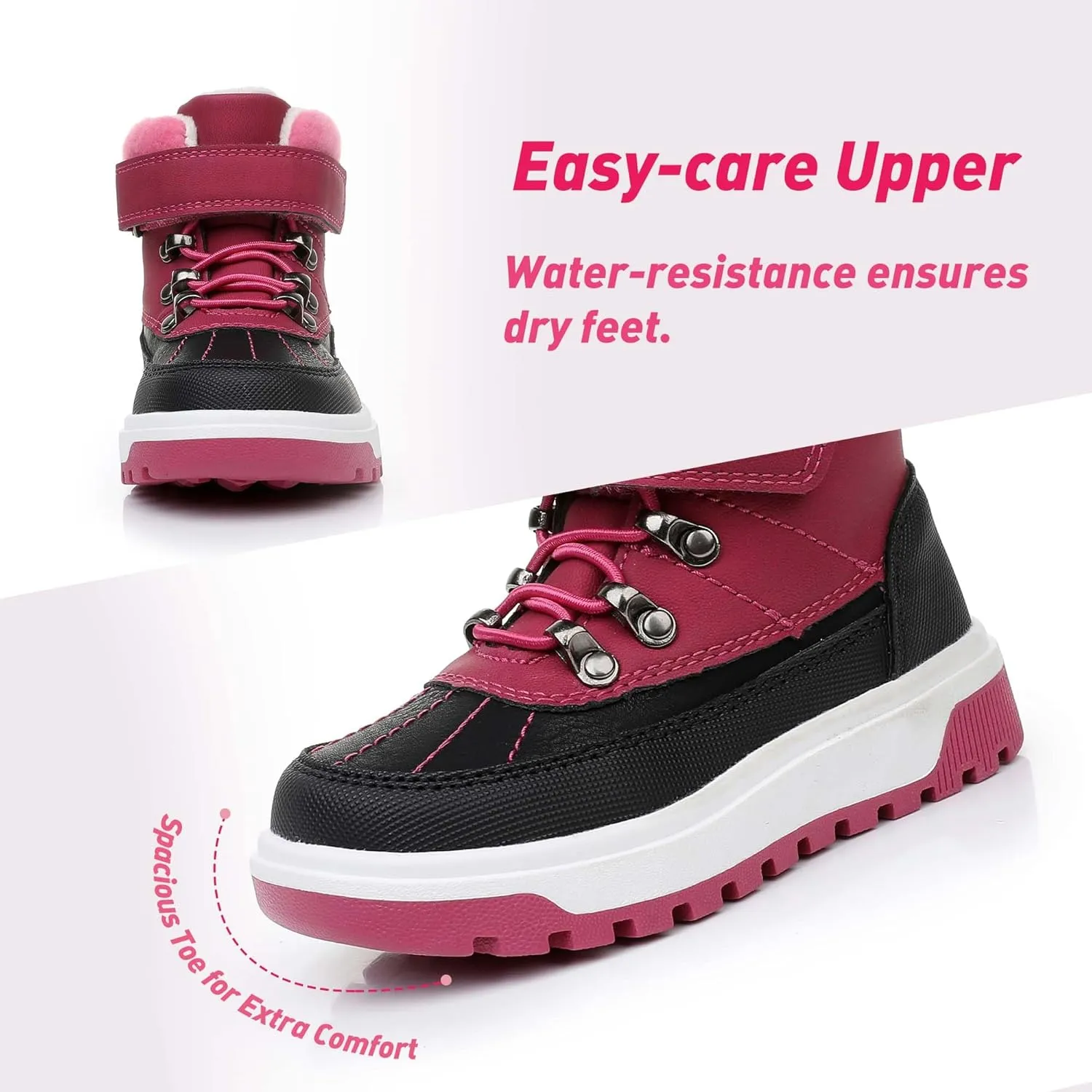 Ahannie Boys Girls Boots Toddler Kids Fall Boots Water Resistant Outdoor Ankle Shoes(Toddler/Littler Kid)