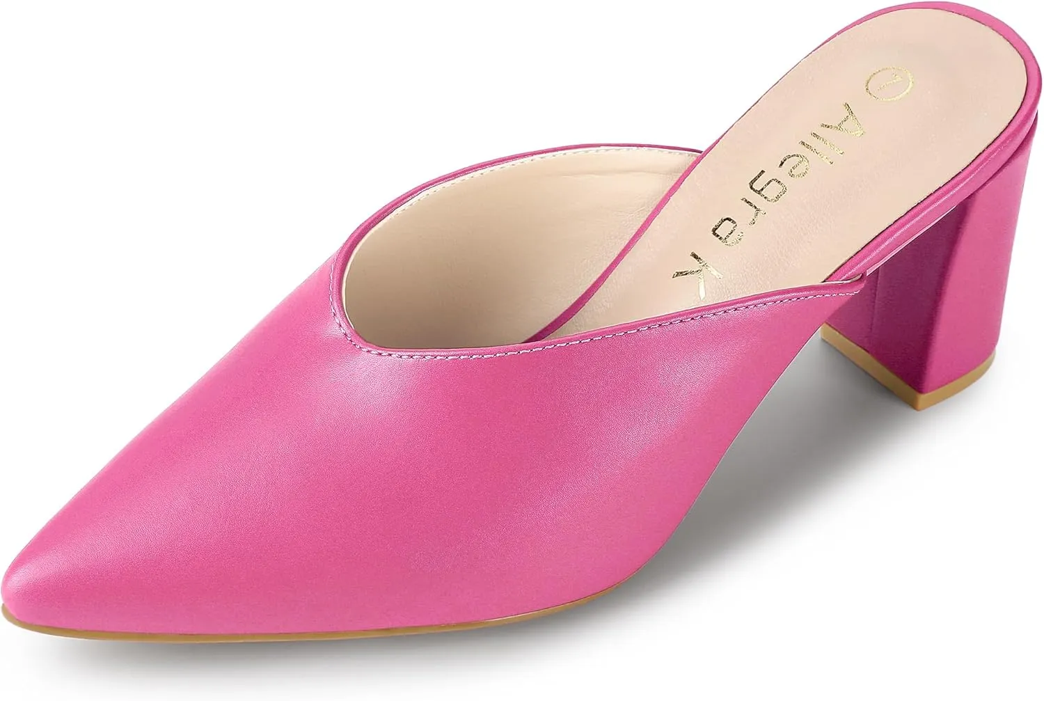 Allegra K Women's Pointed Toe Chunky Heels Slides Mules