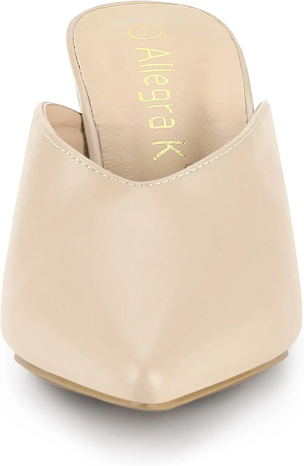 Allegra K Women's Pointed Toe Chunky Heels Slides Mules