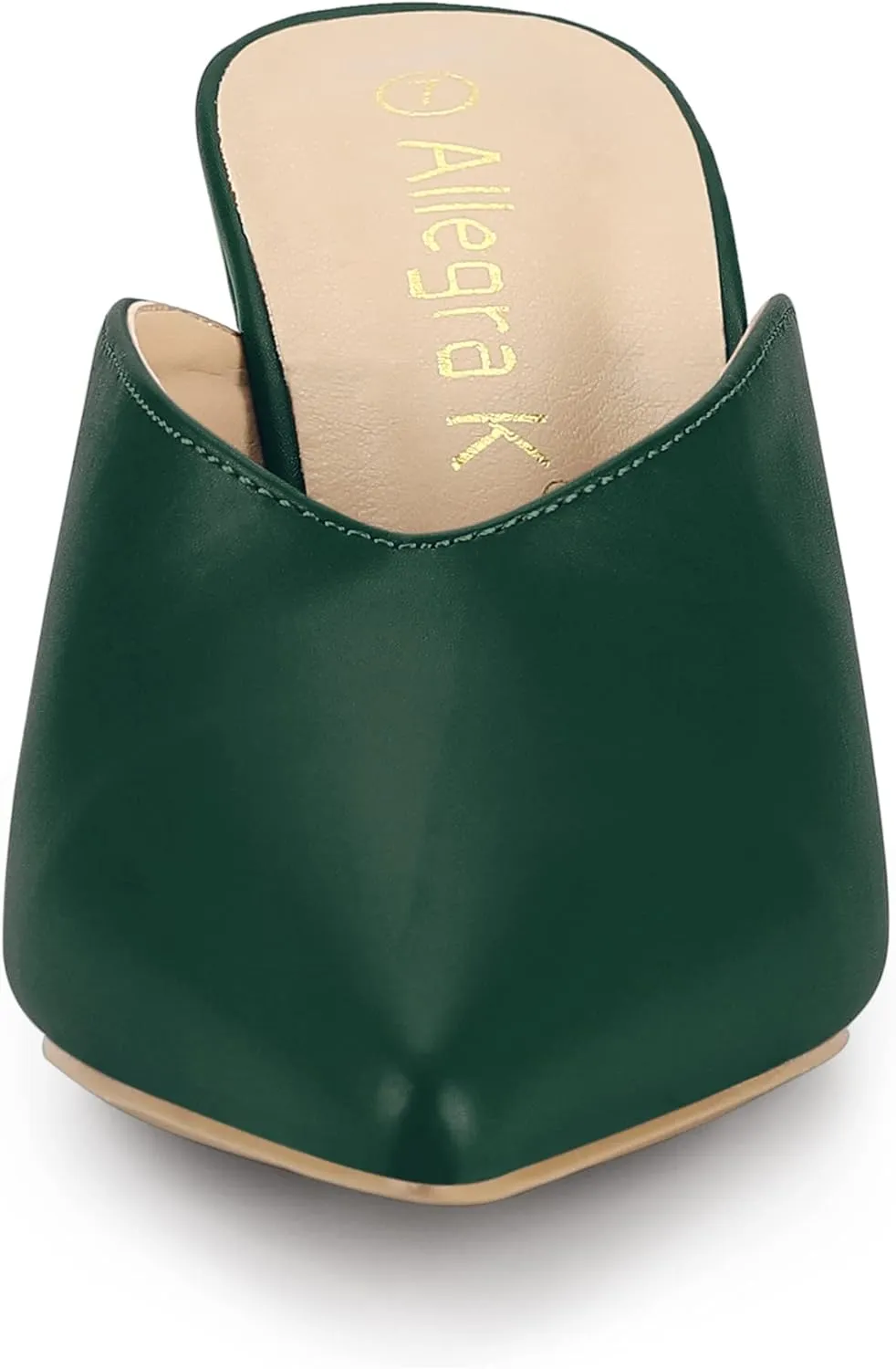 Allegra K Women's Pointed Toe Chunky Heels Slides Mules