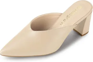 Allegra K Women's Pointed Toe Chunky Heels Slides Mules
