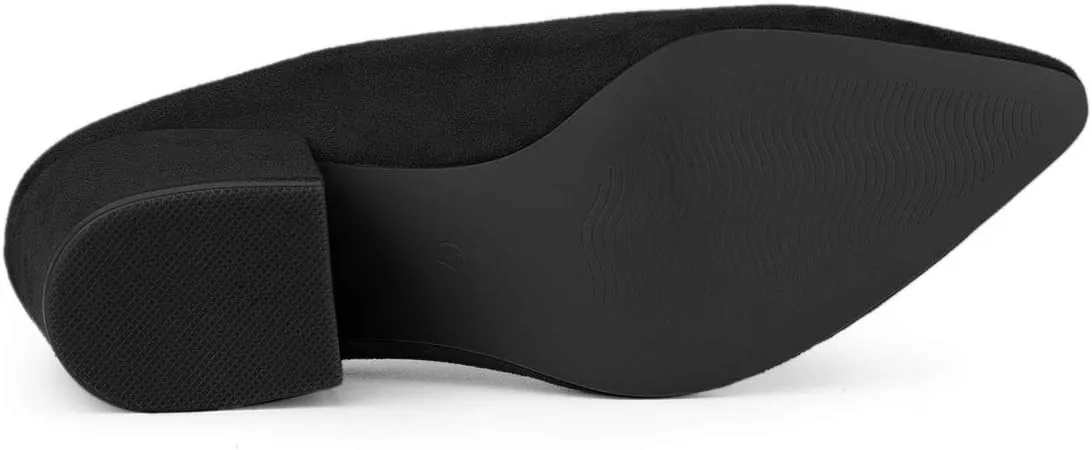 Allegra K Women's Pointed Toe Slip on Block Heel Slide Mules