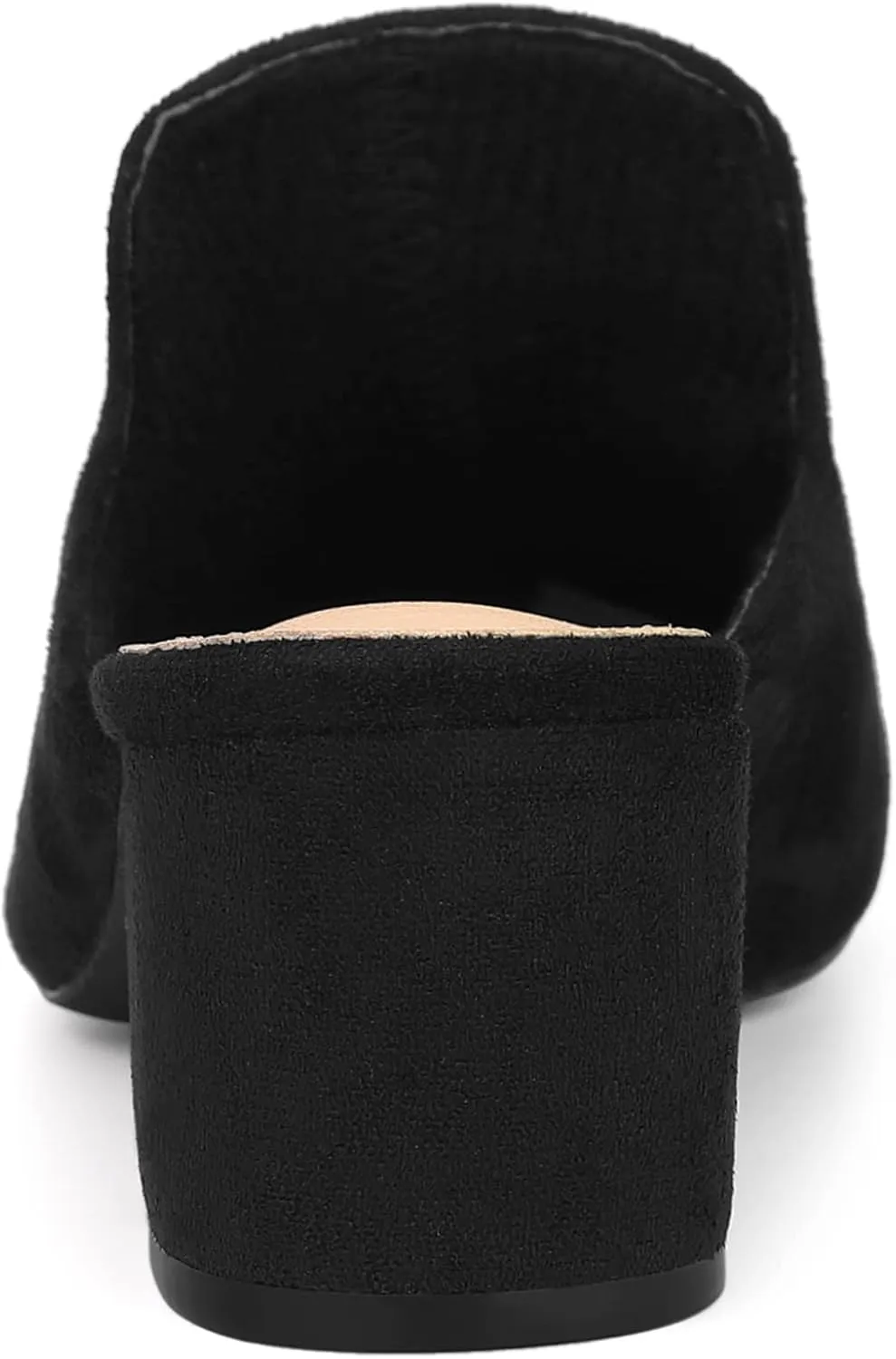 Allegra K Women's Slip on Pointed Toe Chunky Heels Slide Mules