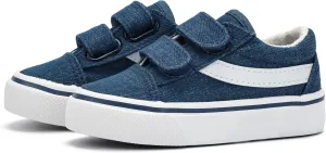 ANTLULU Boys and Girls Canvas Shoes Dual Adjustable Hook and Loop Classic Low Top Kids Sneakers
