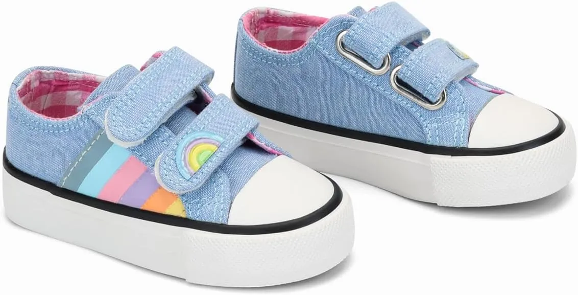 ANTLULU Boys and Girls Canvas Shoes Dual Adjustable Hook and Loop Classic Low Top Kids Sneakers