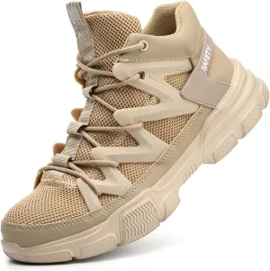 Asiman Steel Toe Shoes for Men Women Indestructible Lightweight Comfortable Safety Work Shoes Slip-Resistant Composite Toe Construction Boots
