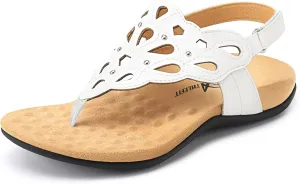 Athlefit Orthopedic Sandals for Women Summer Adjustable Orthotic Thong Sandals with Arch Support