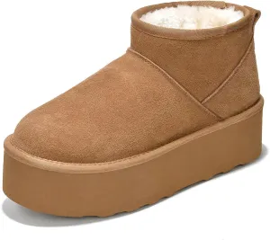 ATHMILE Boots for Women Suede Platform Boot Winter Ankle Snow Womens Boots Classic Ultra Mini Comfortable Outdoor