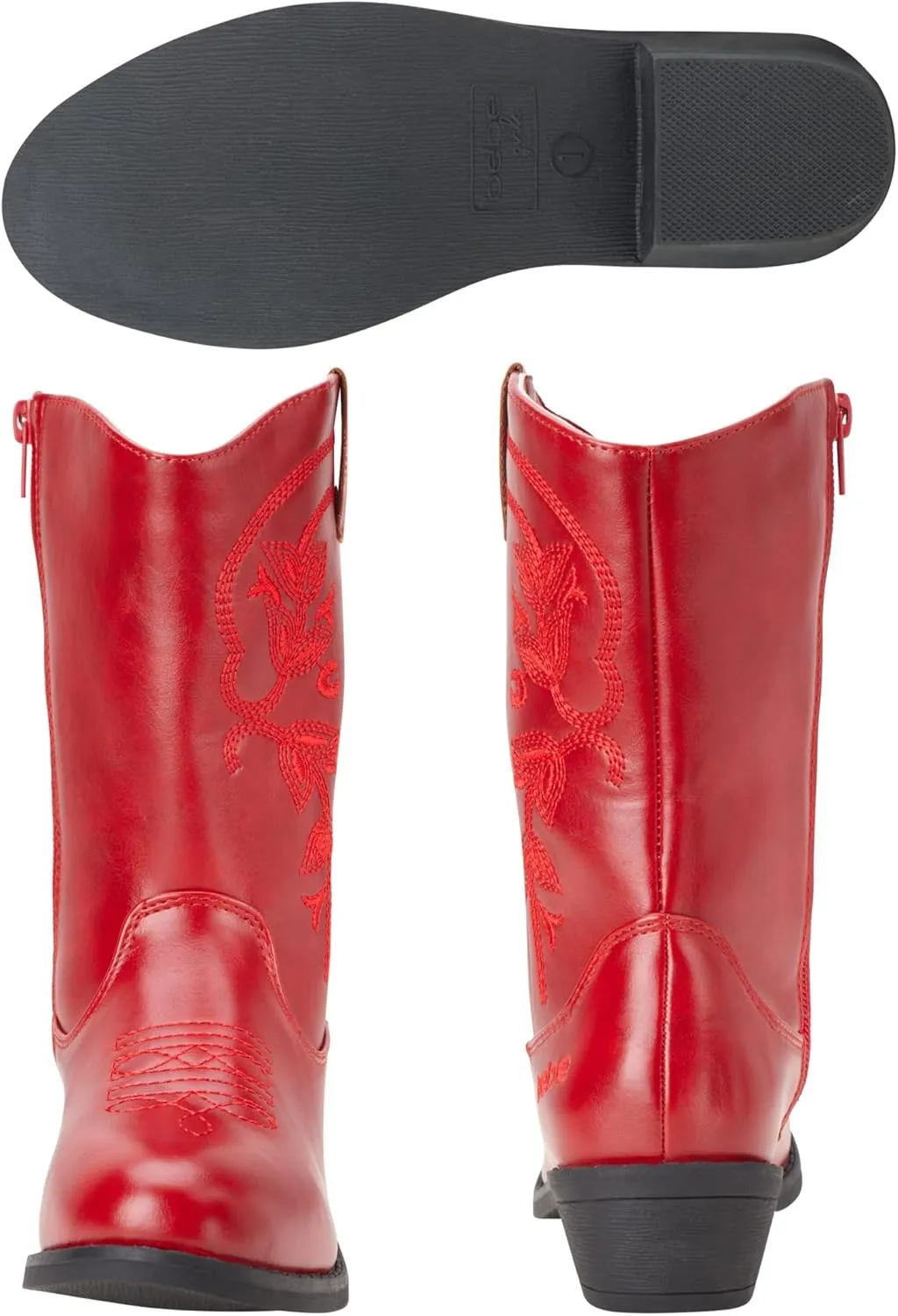 bebe Girls' Cowboy Boots - Classic Western Country Cowgirl Boots - Mid Calf Riding Shoes for Toddlers Little and Big Girls