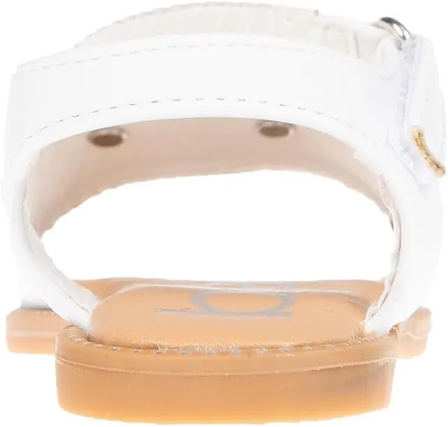 bebe Girls' Sandals - Trendy Flat Designs with Rhinestones, Puffy Straps, Embossed Details and Charms for Toddlers/Little Kids/Big Kids