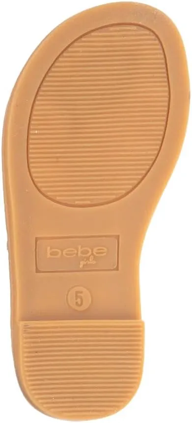 bebe Girls' Sandals - Trendy Flat Designs with Rhinestones, Puffy Straps, Embossed Details and Charms for Toddlers/Little Kids/Big Kids