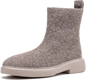 BEJINASH Women's Ankle Boots Fashion Versatile Lightweight Anti-Slip Round Toe Women's Low Heel Knit Boots