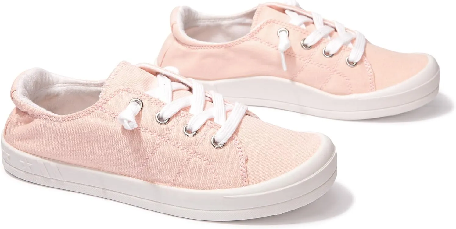BENEKER Women's Platform Canvas Sneakers Low Top Fashion Sneakers Classic Slip-On Comfort Walking Shoes