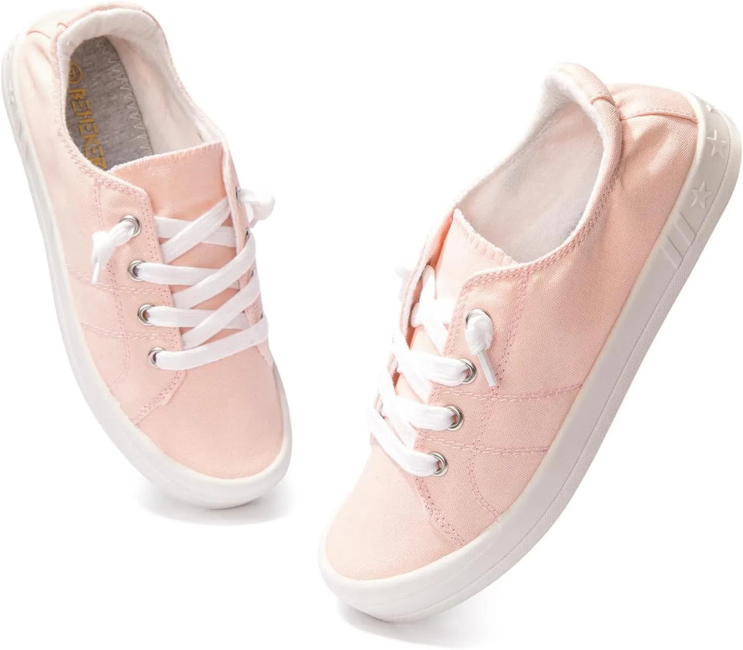 BENEKER Women's Platform Canvas Sneakers Low Top Fashion Sneakers Classic Slip-On Comfort Walking Shoes