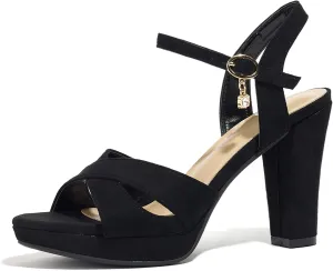 Block Heeled Platform Sandals Chunky Open Toe Shoes for Women