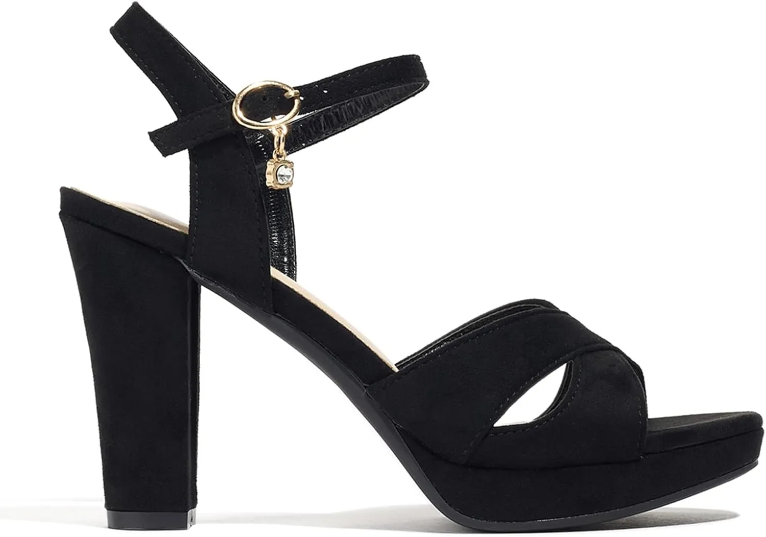 Block Heeled Platform Sandals Chunky Open Toe Shoes for Women
