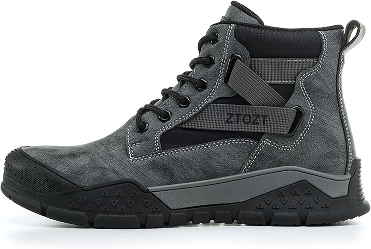 Breathable Work Safety Boots Lightweight Mid Cut Steel Toe Industry Construction Sneakers