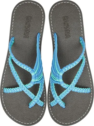 Capana Woven Women's Flat Sandals - Strappy Braided Beach Sandals for Dressy Summer, Rope Bohemian Spring Casual Womens Shoes, Comfy Boho Flats for Teen Girls Oceanbliss