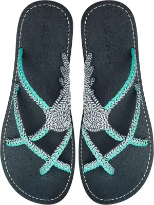 Capana Woven Women's Flat Sandals - Strappy Braided Beach Sandals for Dressy Summer, Rope Bohemian Spring Casual Womens Shoes, Comfy Boho Flats for Teen Girls Oceanbliss
