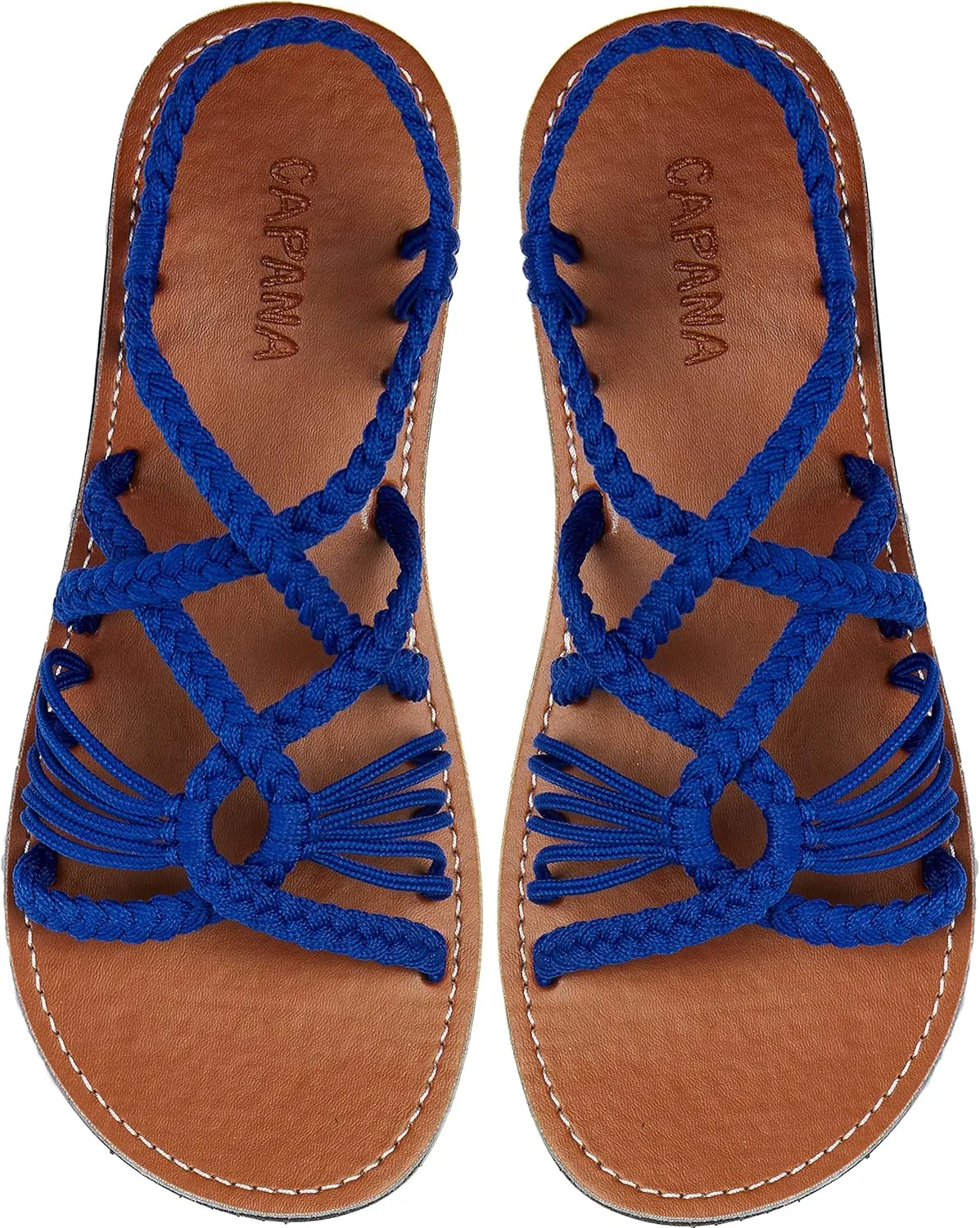 Capana Woven Women's Flat Sandals - Strappy Braided, Beach Sandals for Women Dressy Summer, Rope Bohemian Sandals, Spring Casual Womens Shoes, Comfy Boho Flats for Teen Girls – Relax (2nd Version)