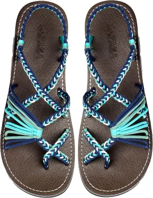 Capana Woven Women's Flat Sandals - Strappy Braided Sandals, Beach Sandals for Women Dressy Summer, Rope Bohemian Sandals, Spring Casual Womens Shoes, Comfy Boho Flats for Teen Girls – Banyan