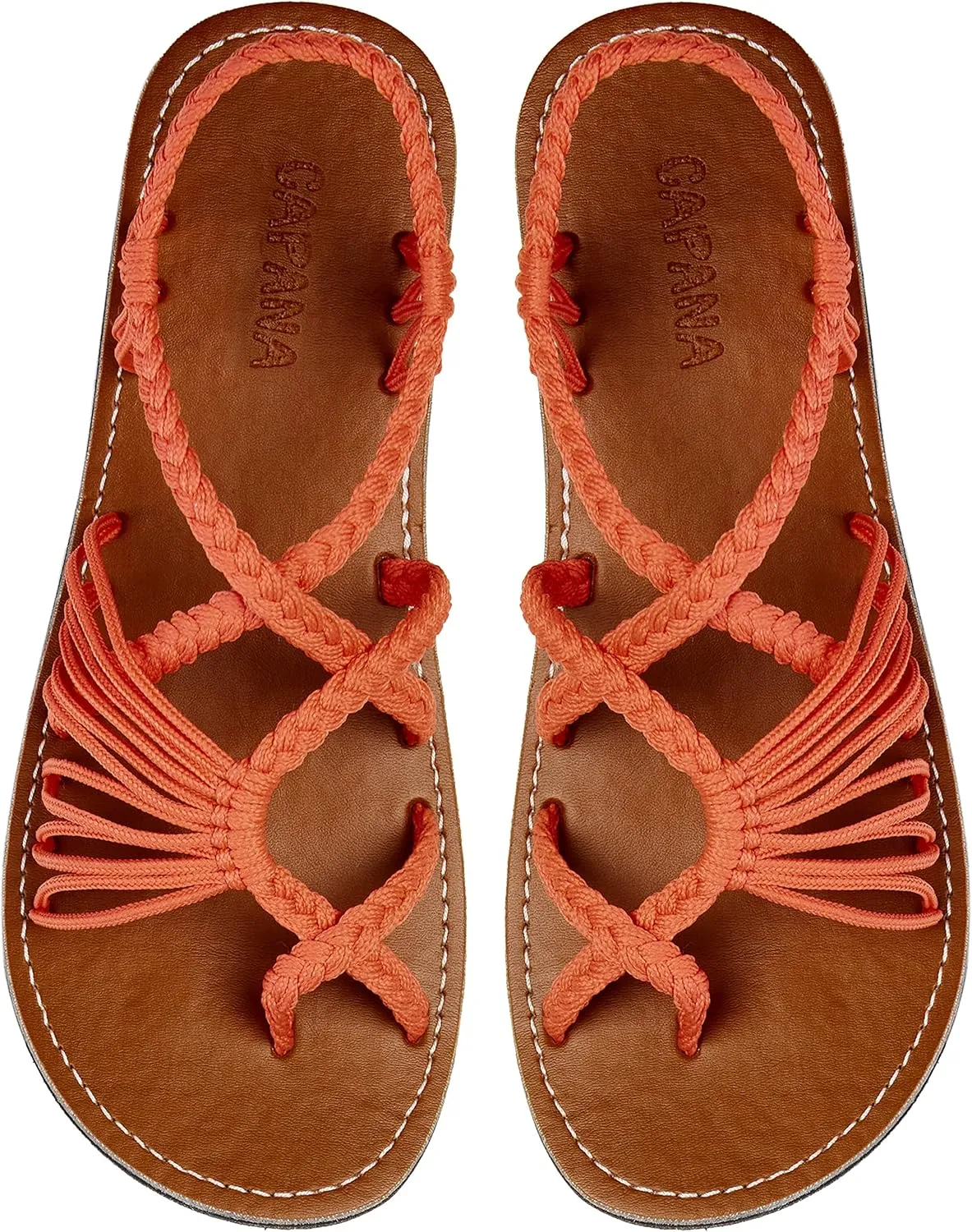Capana Woven Women's Flat Sandals - Strappy Braided Sandals, Beach Sandals for Women Dressy Summer, Rope Bohemian Sandals, Spring Casual Womens Shoes, Comfy Boho Flats for Teen Girls – Banyan