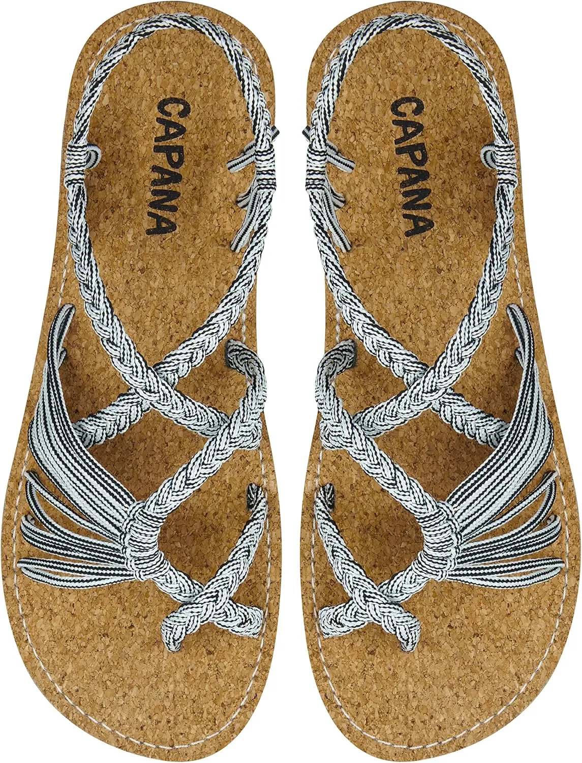 Capana Woven Women's Flat Sandals - Strappy Braided Sandals, Beach Sandals for Women Dressy Summer, Rope Bohemian Sandals, Spring Casual Womens Shoes, Comfy Boho Flats for Teen Girls – Banyan