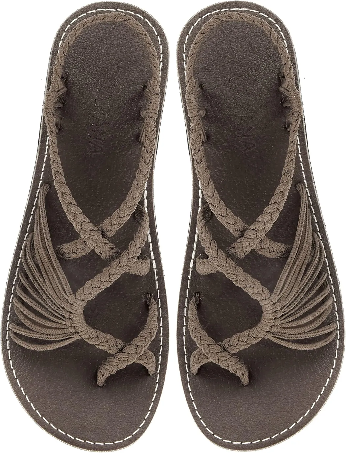 Capana Woven Women's Flat Sandals - Strappy Braided Sandals, Beach Sandals for Women Dressy Summer, Rope Bohemian Sandals, Spring Casual Womens Shoes, Comfy Boho Flats for Teen Girls – Banyan