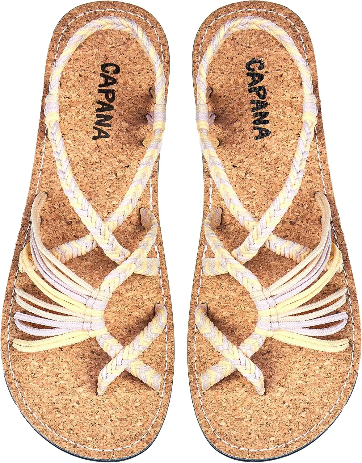 Capana Woven Women's Flat Sandals - Strappy Braided Sandals, Beach Sandals for Women Dressy Summer, Rope Bohemian Sandals, Spring Casual Womens Shoes, Comfy Boho Flats for Teen Girls – Banyan