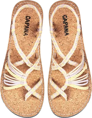 Capana Woven Women's Flat Sandals - Strappy Braided Sandals, Beach Sandals for Women Dressy Summer, Rope Bohemian Sandals, Spring Casual Womens Shoes, Comfy Boho Flats for Teen Girls – Banyan