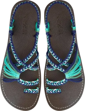 Capana Woven Women's Flat Sandals - Strappy Braided Sandals, Beach Sandals for Women Dressy Summer, Rope Bohemian Sandals, Spring Casual Womens Shoes, Comfy Boho Flats for Teen Girls – Commune