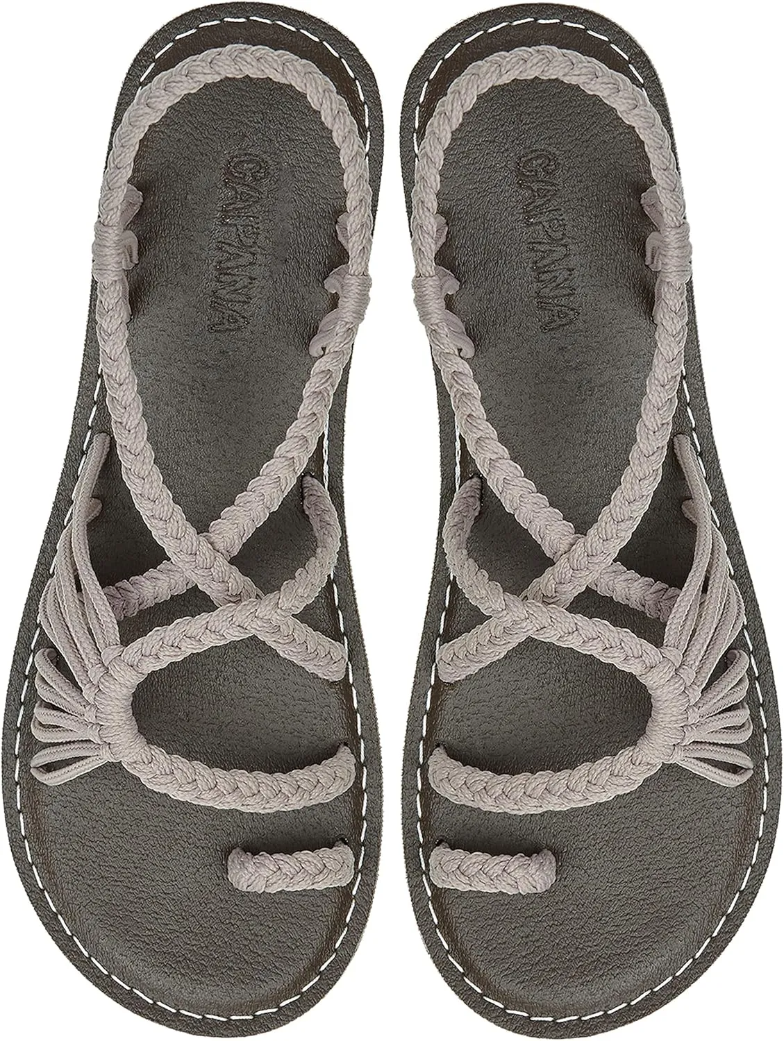 Capana Woven Women's Flat Sandals - Strappy Braided Sandals, Beach Sandals for Women Dressy Summer, Rope Bohemian Sandals, Spring Casual Womens Shoes, Comfy Boho Flats for Teen Girls – Commune