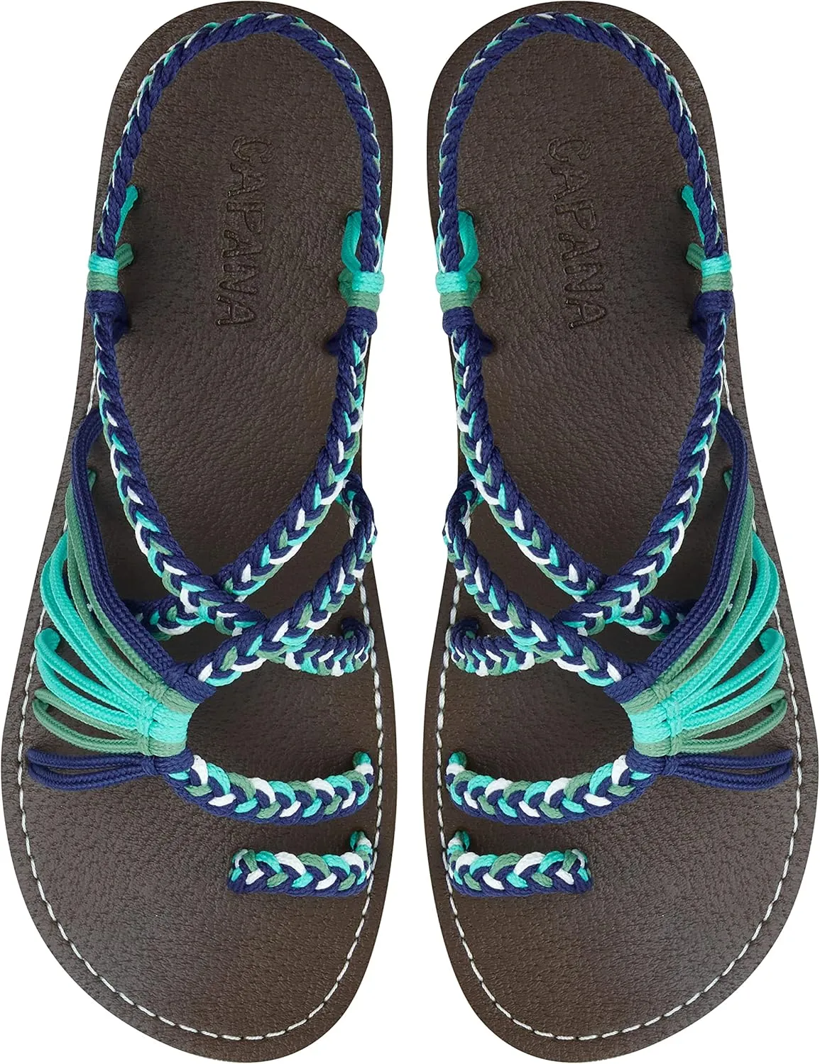 Capana Woven Women's Flat Sandals - Strappy Braided Sandals, Beach Sandals for Women Dressy Summer, Rope Bohemian Sandals, Spring Casual Womens Shoes, Comfy Boho Flats for Teen Girls – Commune