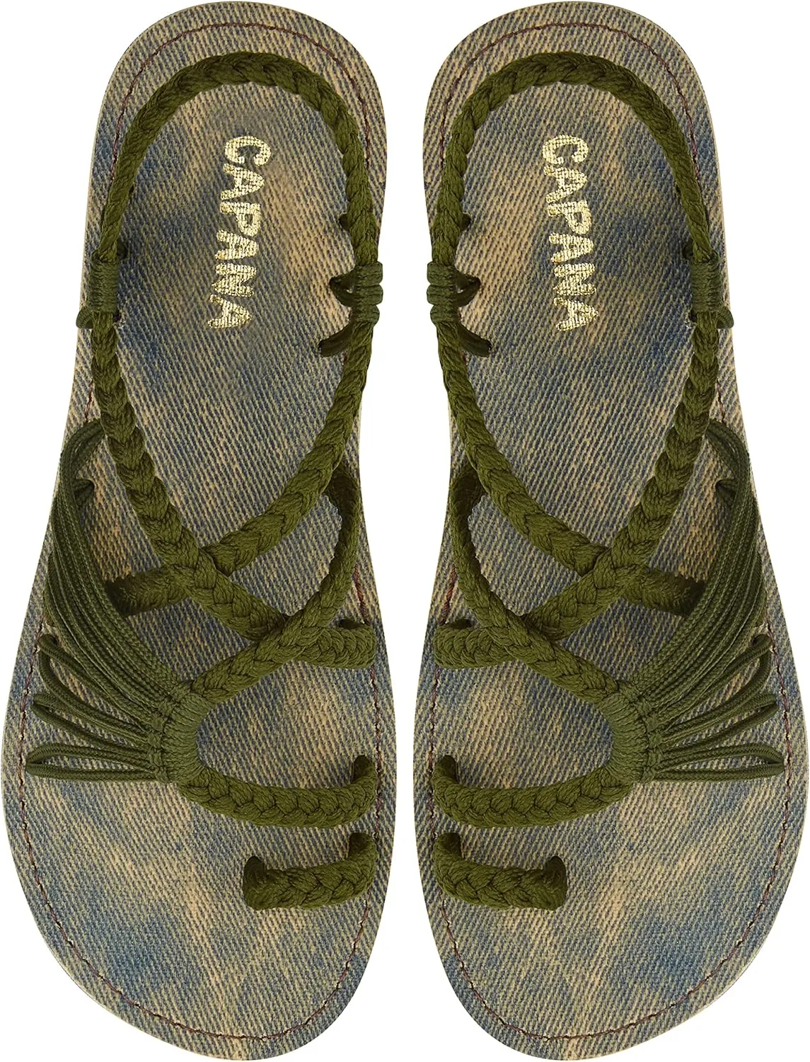 Capana Woven Women's Flat Sandals - Strappy Braided Sandals, Beach Sandals for Women Dressy Summer, Rope Bohemian Sandals, Spring Casual Womens Shoes, Comfy Boho Flats for Teen Girls – Commune