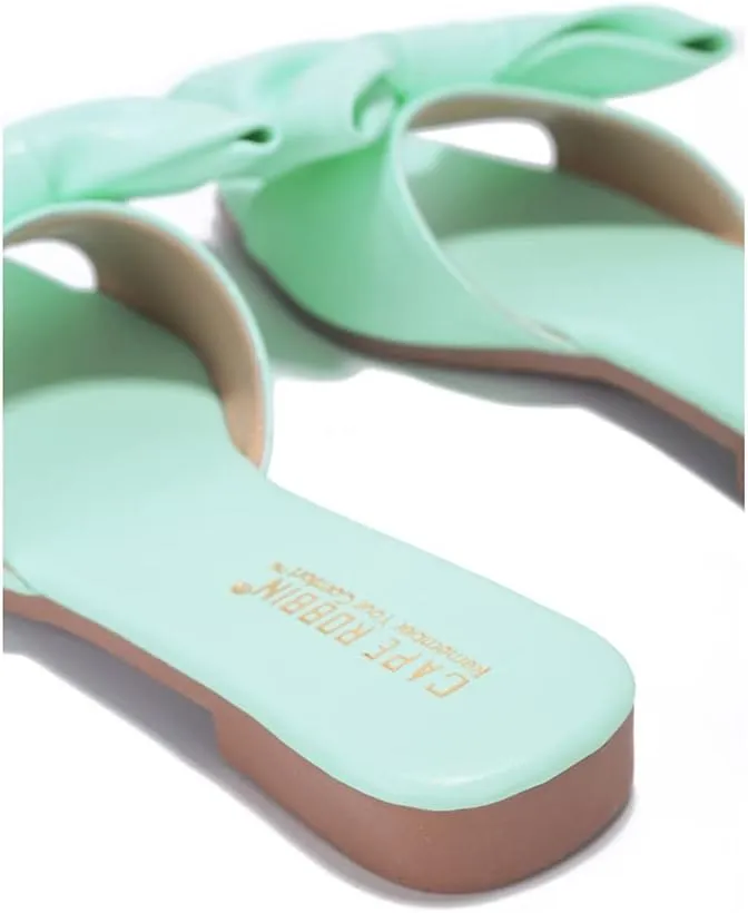 Cape Robbin Juju Sandals Slides for Women, Womens Mules Slip On Shoes with Bow - Sandals Slides for Women, Womens Mules Slip On Shoes with Bow