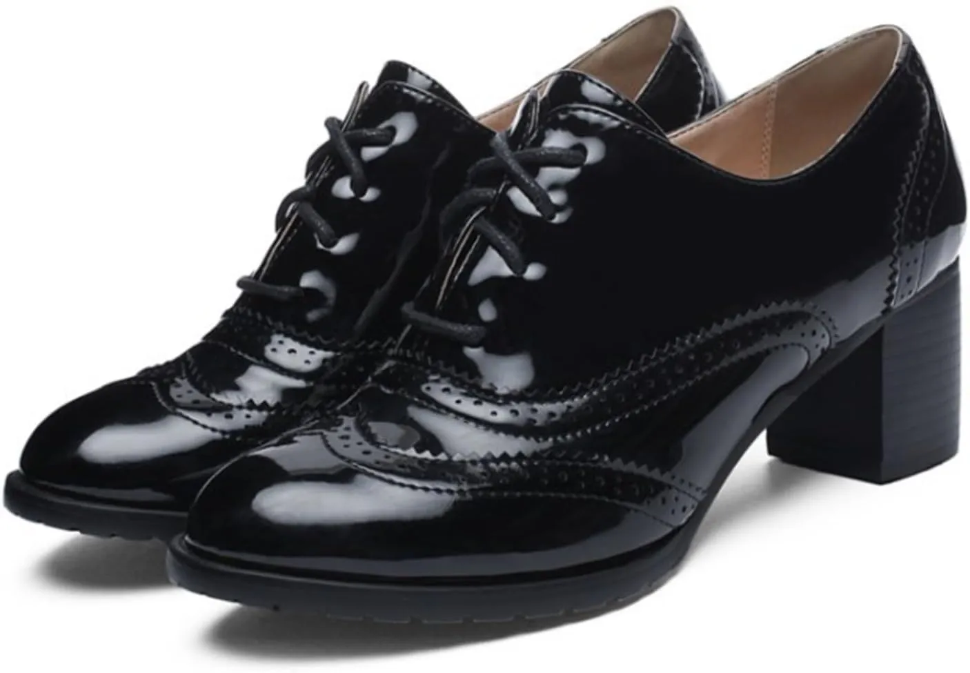 Chunky Heel Women's Wedges Retro Pointed Toe Shoes for Casual and Vacation Comfortable Slip Footwear