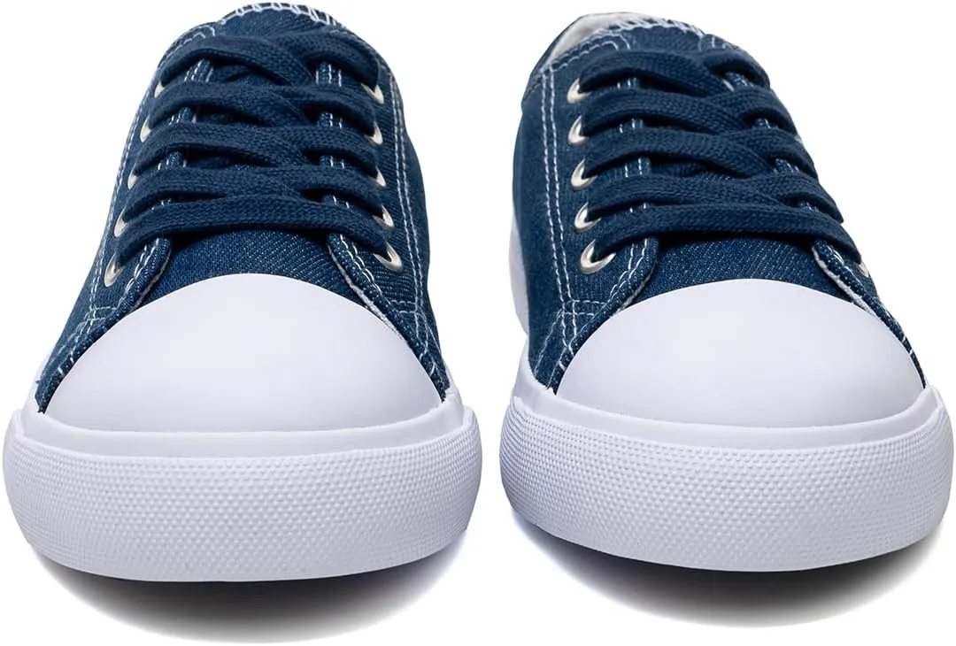 Classic Unisex Low-Top Canvas Sneakers – Boys Girls and Toddler Casual Lace-Up Shoes with Rubber Sole, Includes Extra White Shoelaces
