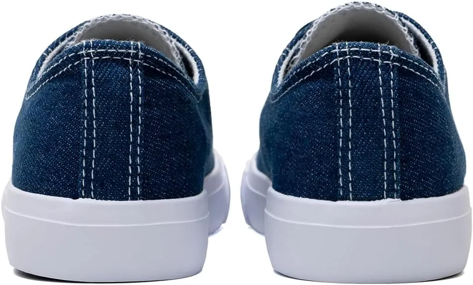 Classic Unisex Low-Top Canvas Sneakers – Boys Girls and Toddler Casual Lace-Up Shoes with Rubber Sole, Includes Extra White Shoelaces