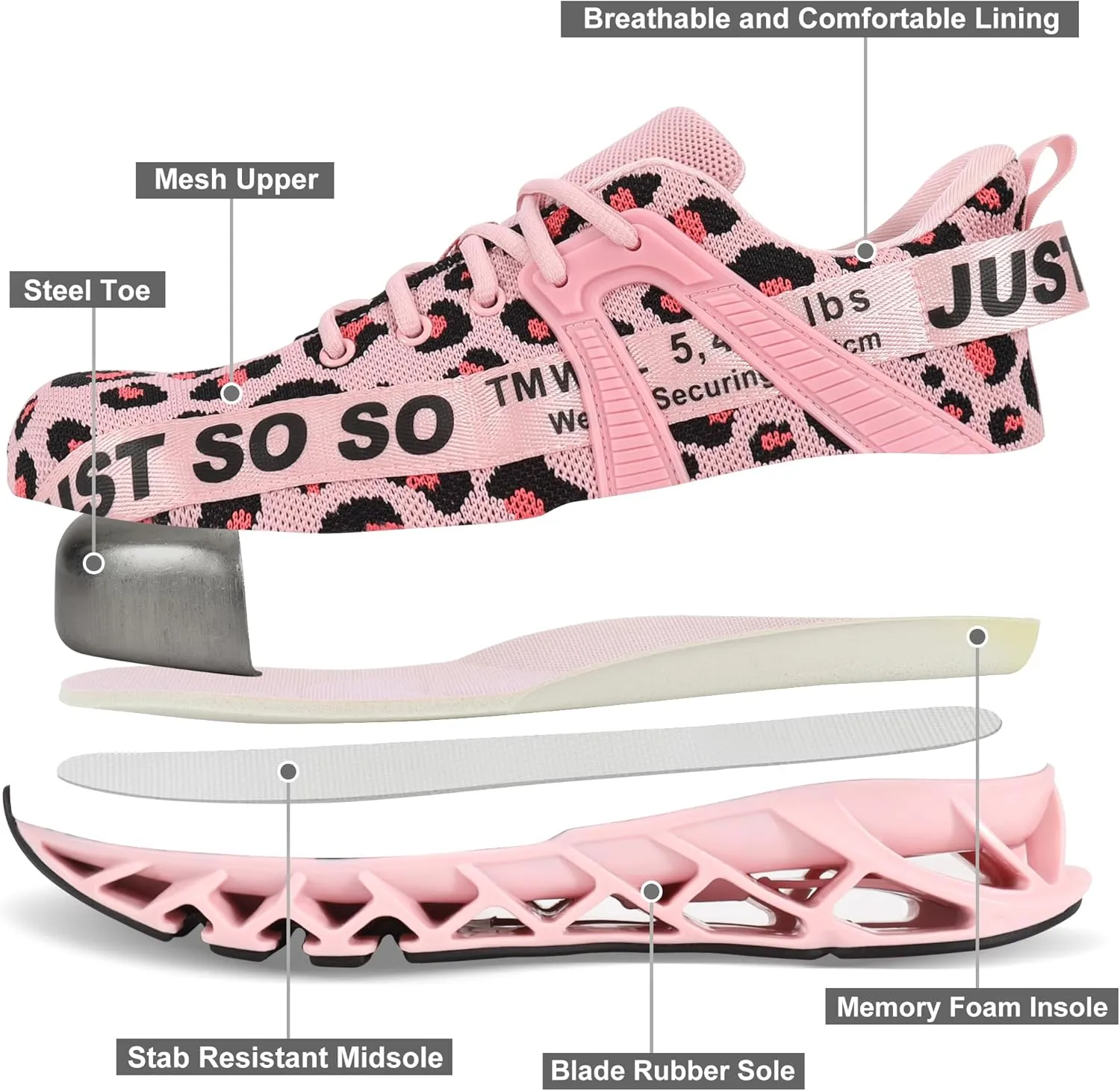 COKAFIL Steel Toe Shoes for Men Women Slip On Work Safety Cap Sneakers Comfortable Puncture Proof Slip Resistant Shoes
