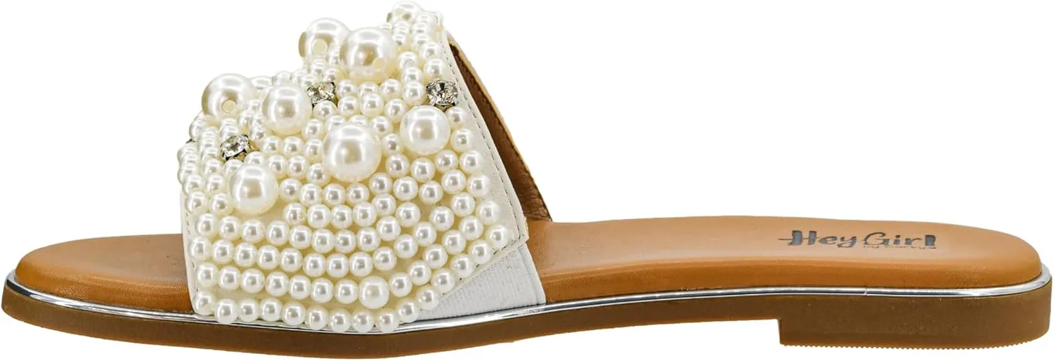 Corkys Footwear Hey Girl Gimme Kiss Sandals - Featuring A Rhinestone and Pearl Studded Strap with A Plush Cushioned Footbed For All Day Wear And Comfort