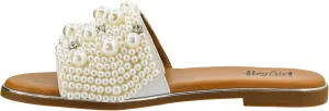 Corkys Footwear Hey Girl Gimme Kiss Sandals - Featuring A Rhinestone and Pearl Studded Strap with A Plush Cushioned Footbed For All Day Wear And Comfort