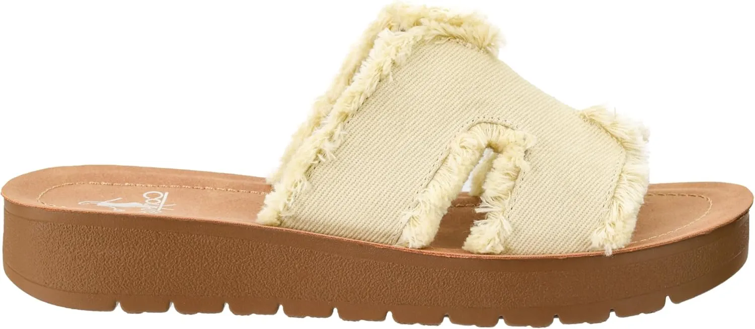 Corkys Footwear Hold Please 1-Inch Platform Sandals with Cushioned Foot-bed and Stylish 'H' Strap On Upper– Ultimate Comfort Meets Chic Design - Perfect For Everyday Wear