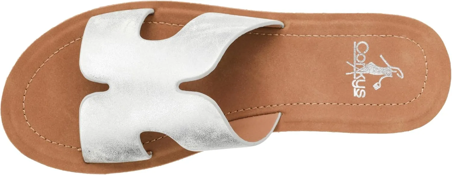 Corkys Footwear Hold Please 1-Inch Platform Sandals with Cushioned Foot-bed and Stylish 'H' Strap On Upper– Ultimate Comfort Meets Chic Design - Perfect For Everyday Wear