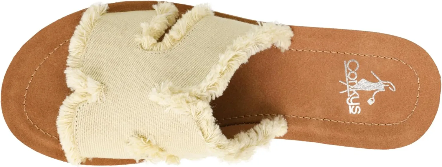 Corkys Footwear Hold Please 1-Inch Platform Sandals with Cushioned Foot-bed and Stylish 'H' Strap On Upper– Ultimate Comfort Meets Chic Design - Perfect For Everyday Wear