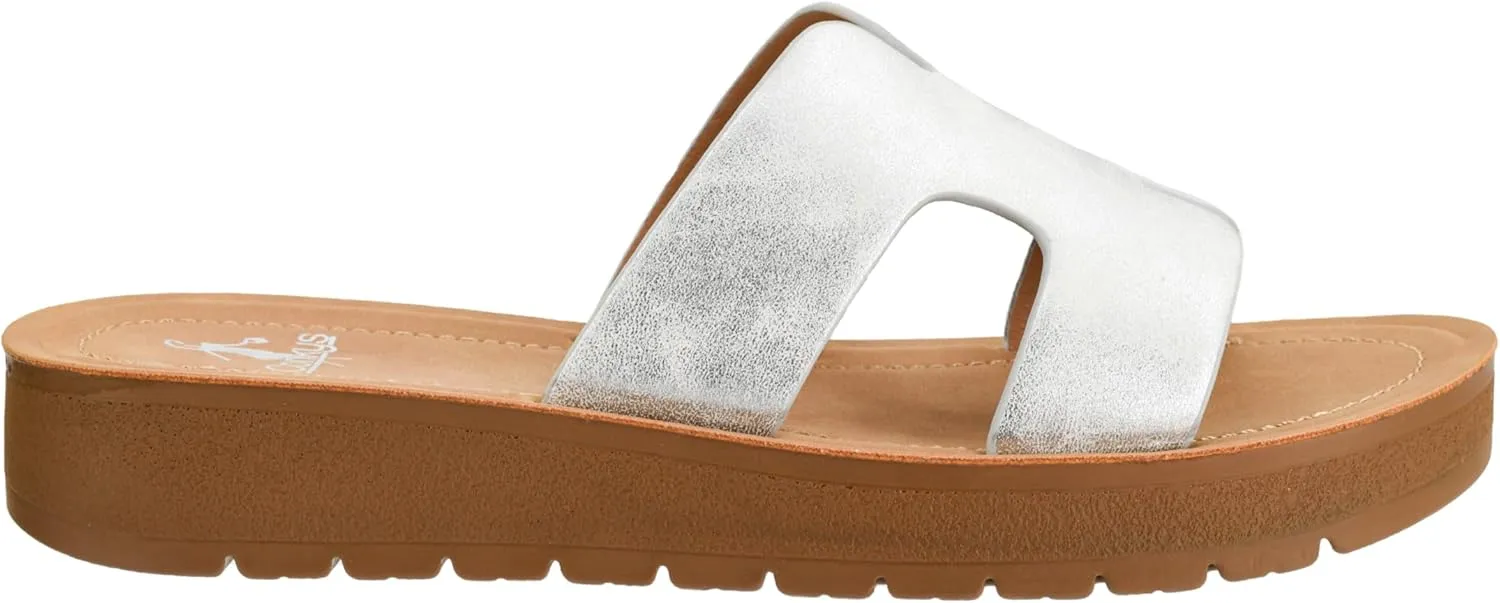 Corkys Footwear Hold Please 1-Inch Platform Sandals with Cushioned Foot-bed and Stylish 'H' Strap On Upper– Ultimate Comfort Meets Chic Design - Perfect For Everyday Wear
