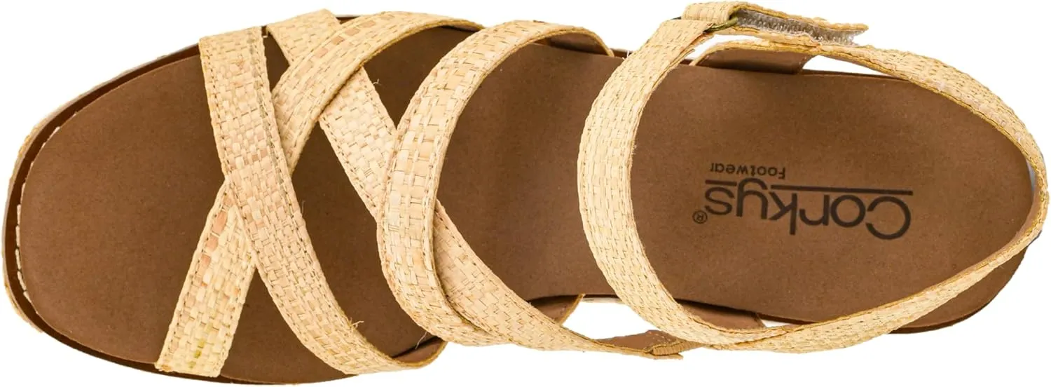 Corkys Footwear Women's All Nighter 3-Inch Wedge - Features A Jute-wrapped Heel, An Elegant Strappy Upper, And Memory Foam EVA Insoles For All Day Comfort